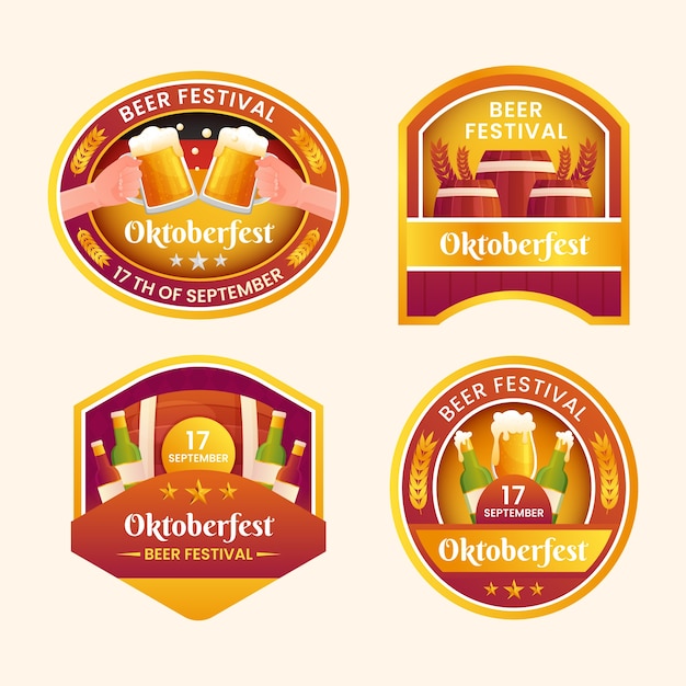 Colección de logos degradados de oktoberfest