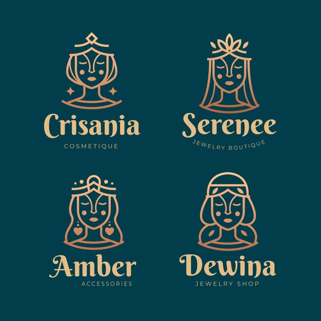 Colección de logos de diosa degradada