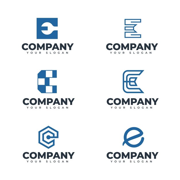 Colección de logos de diseño plano e