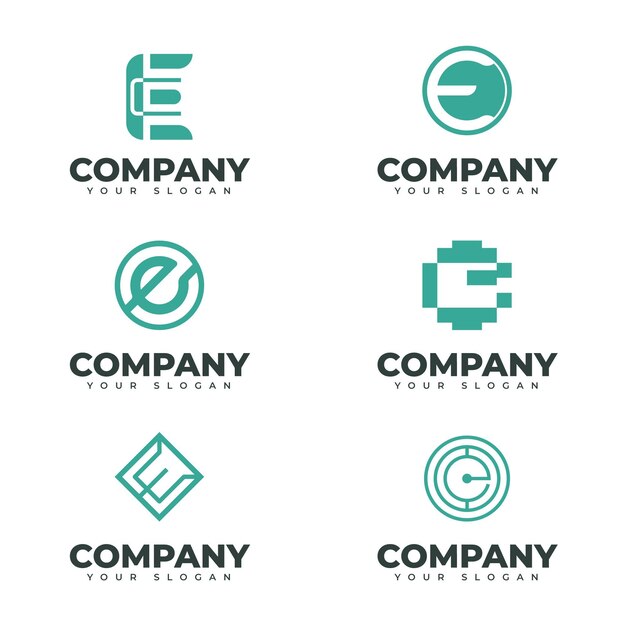 Colección de logos de diseño plano e