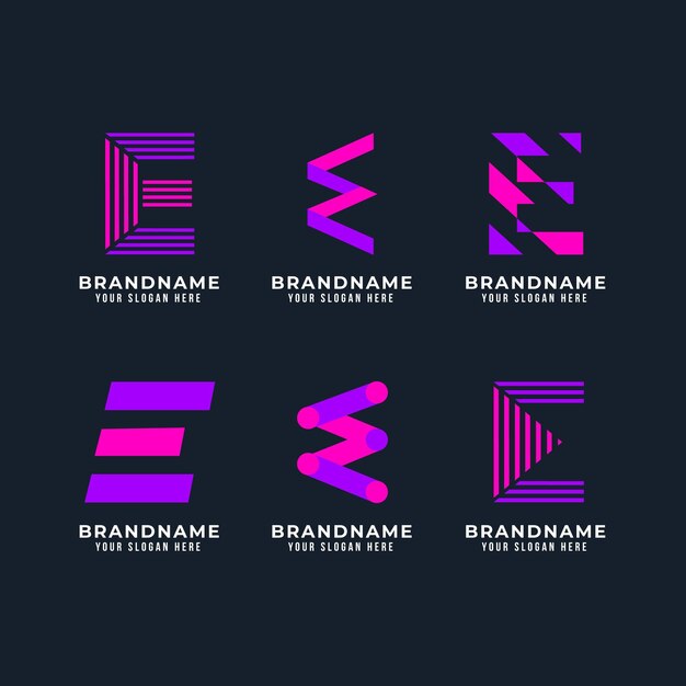 Colección de logos de diseño plano e