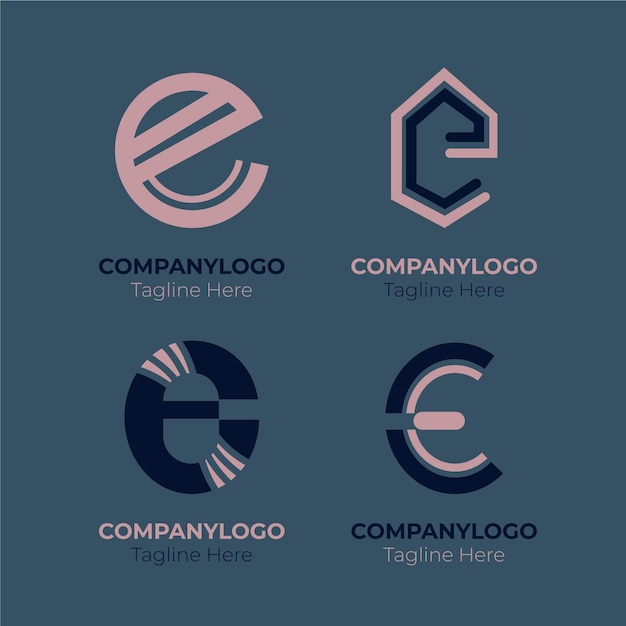 Vector gratuito colección de logos de diseño plano e