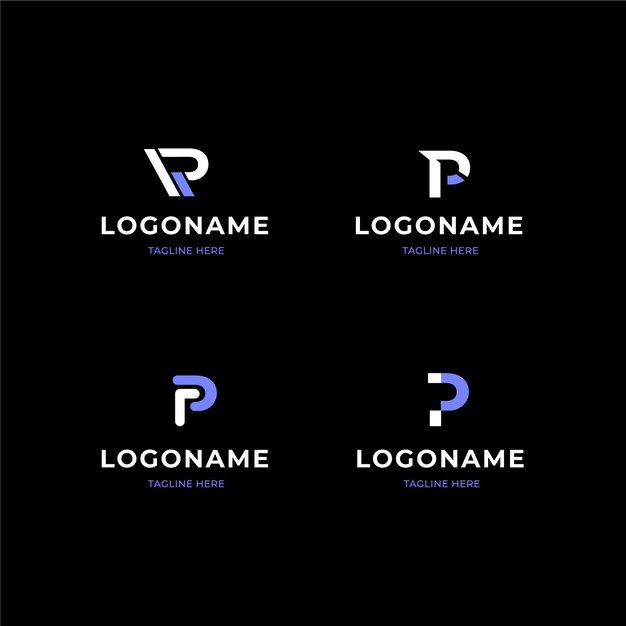 Colección de logos de diseño plano p
