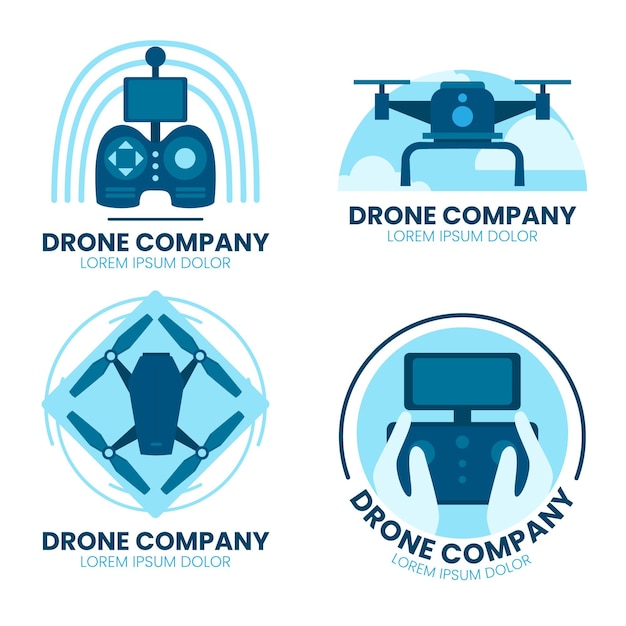 Vector gratuito colección de logos de drones planos