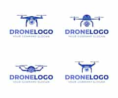 Vector gratuito colección de logos de drones planos