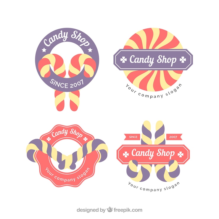 Vector gratuito colección de logos de dulcería para empresas
