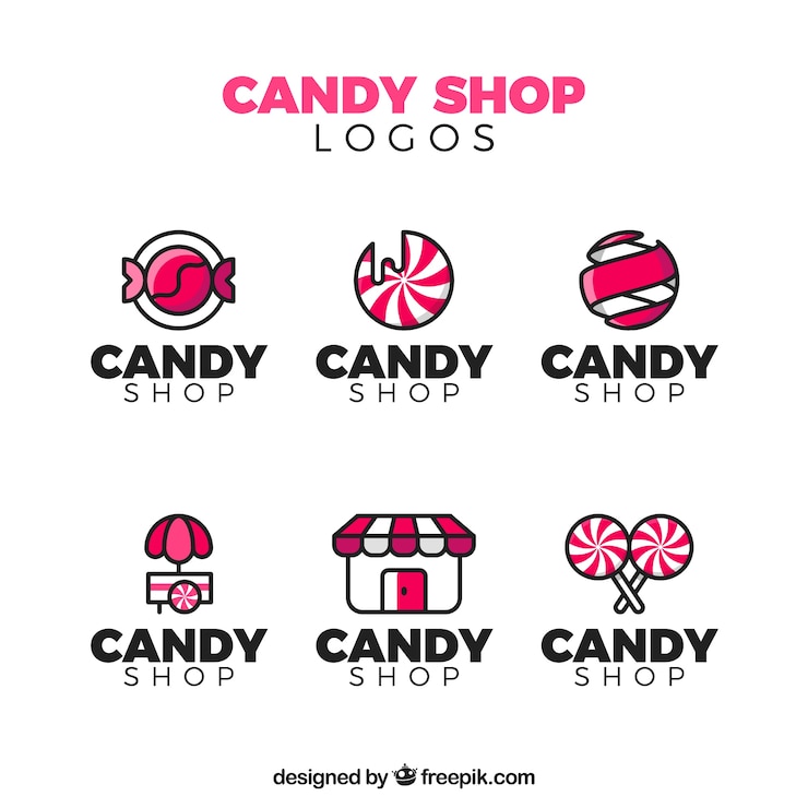 Vector gratuito colección de logos de dulcería para empresas