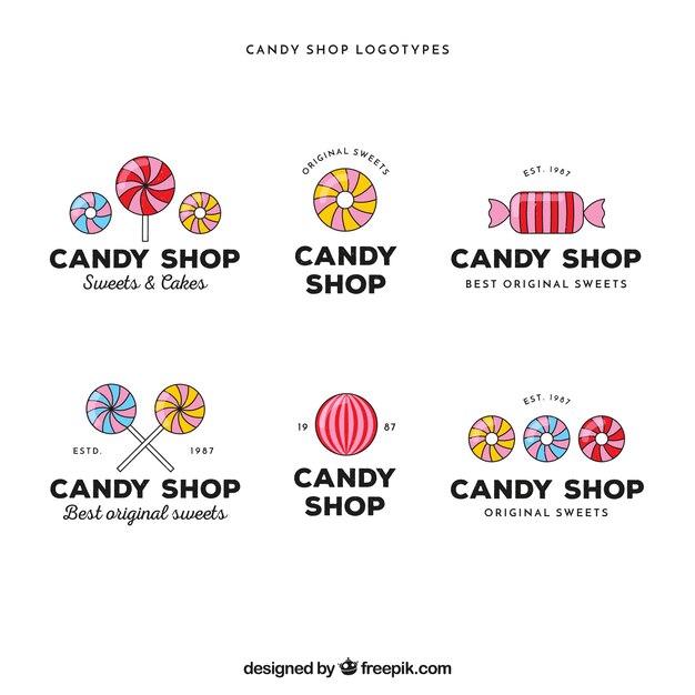 Colección de logos de dulcería para empresas