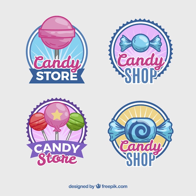 Vector gratuito colección de logos de dulcería para empresas