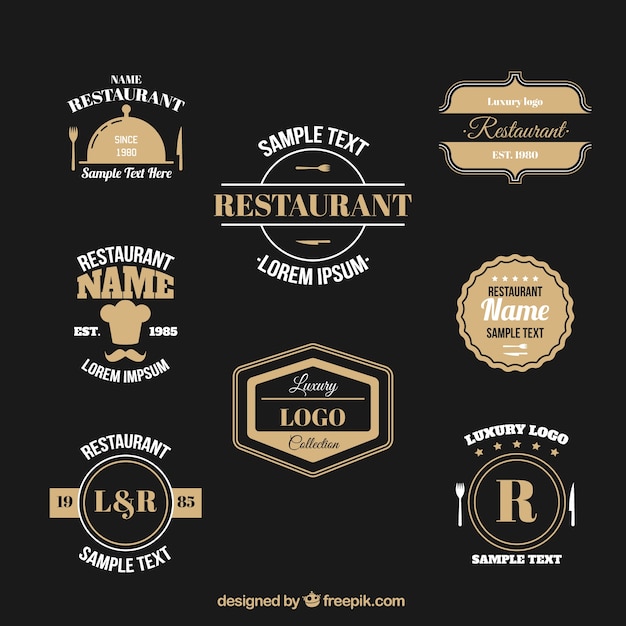 Vector gratuito colección de logos elegantes de restaurante