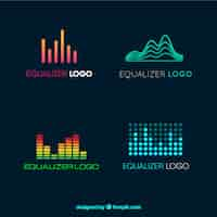 Vector gratuito colección de logos de equalizador en estilo plano