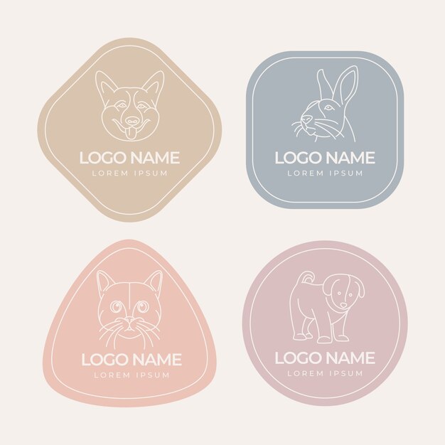 Colección de logos estilo minimalista con colores pastel