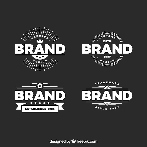 Vector gratuito colección de logos con estilo vintage y de lujo