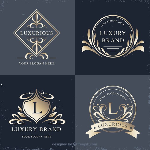 Colección de logos con estilo vintage y de lujo