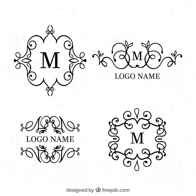 Colección de logos en estilo vintage y de lujo
