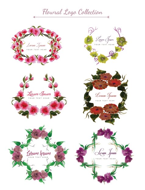 Colección de logos florales