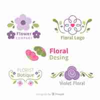 Vector gratuito colección de logos floristas de boda