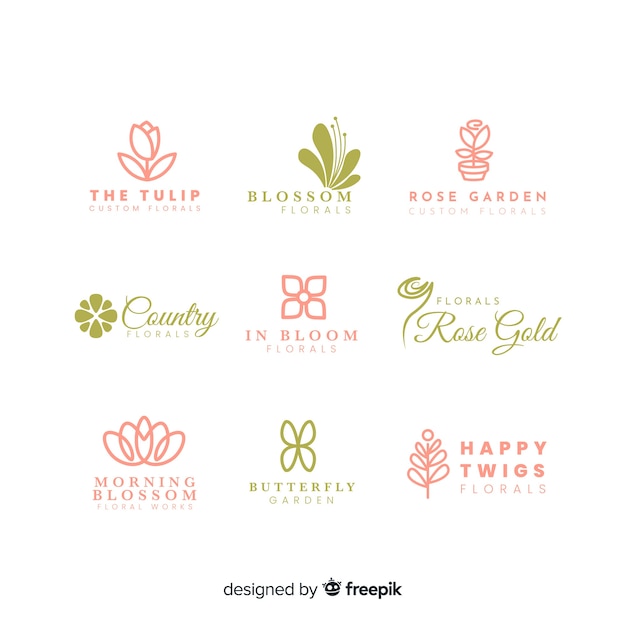 Colección de logos para la floristería de bodas.