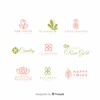 Vector gratuito colección de logos para la floristería de bodas.