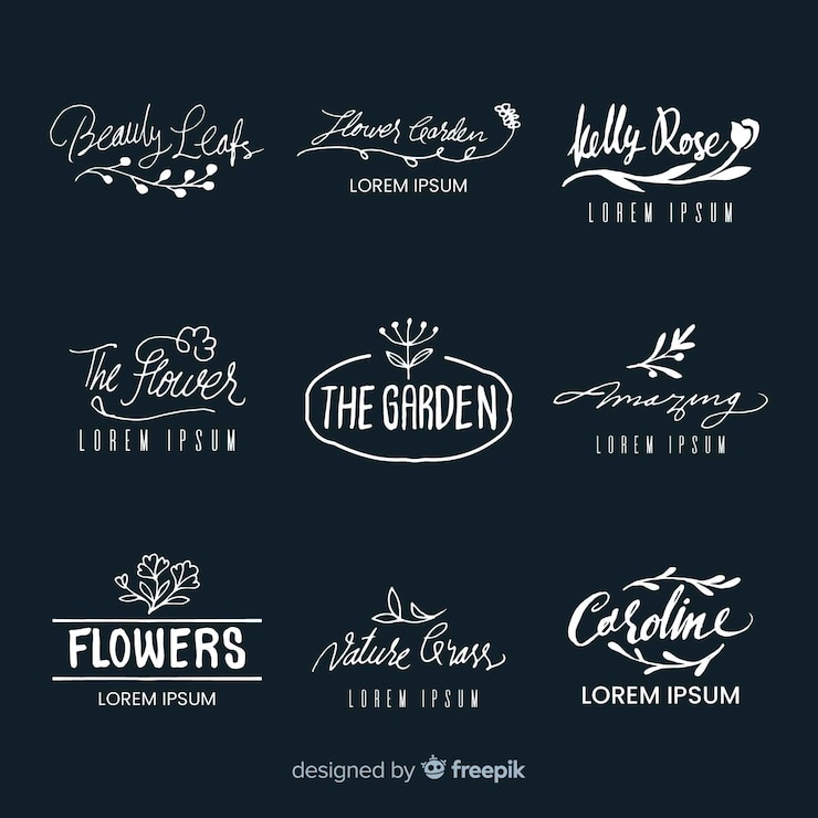 Vector gratuito colección de logos para floristerías de boda.