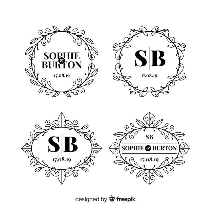 Vector gratuito colección de logos para floristerías de boda.