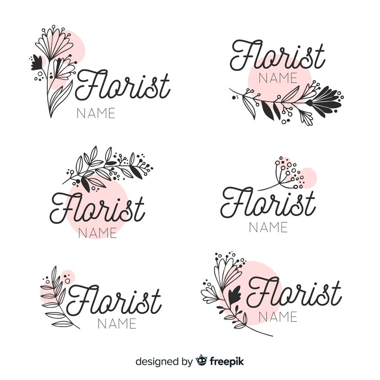 Vector gratuito colección de logos para floristerías de boda.