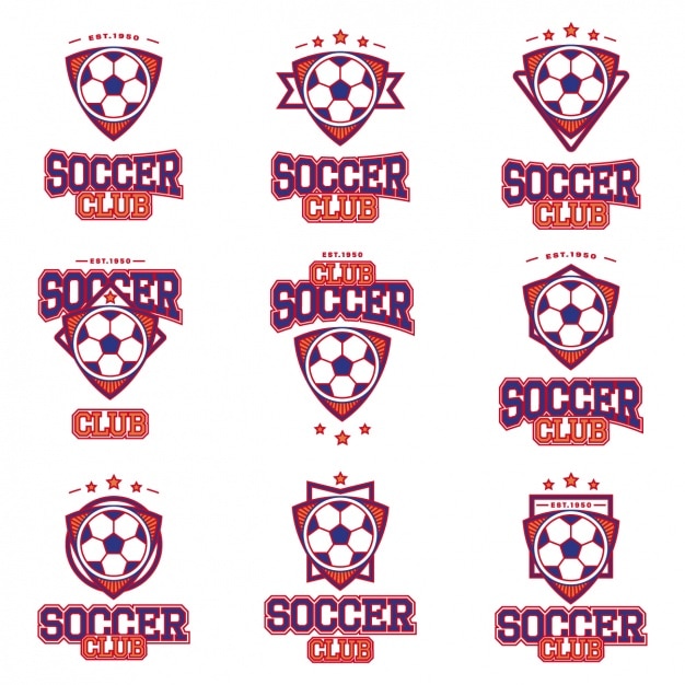 Vector gratuito colección de logos de fútbol