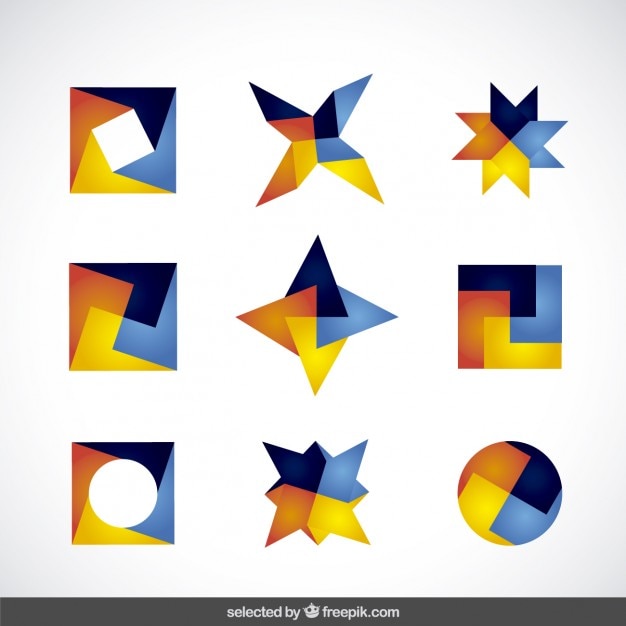 Vector gratuito colección de logos geométricos abstractos