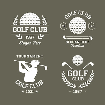 Colección de logos de golf planos
