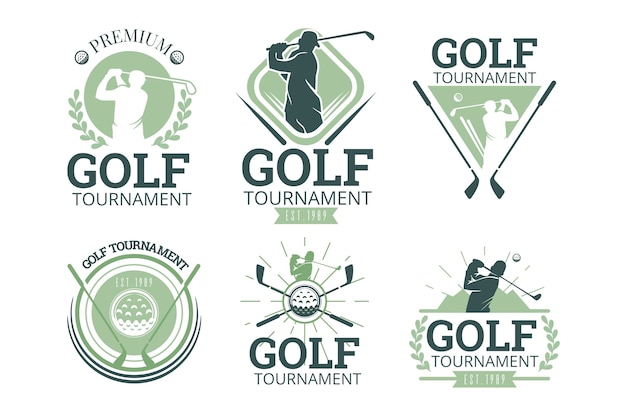 Vector gratuito colección de logos de golf vintage