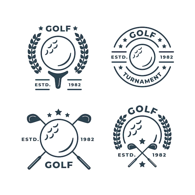 Vector gratuito colección de logos de golf