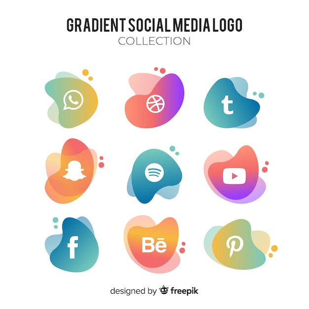 Colección de logos gradientes de redes sociales