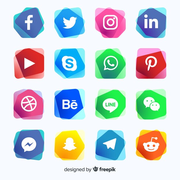 Colección de logos gradientes de redes sociales