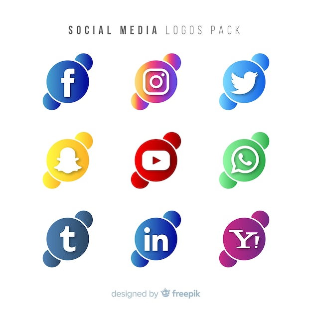 Vector gratuito colección de logos gradientes de redes sociales