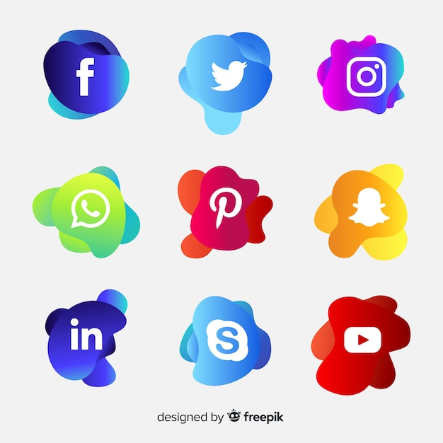 Colección de logos gradientes de redes sociales