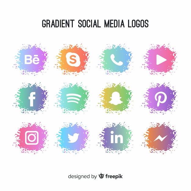 Vector gratuito colección de logos gradientes de redes sociales