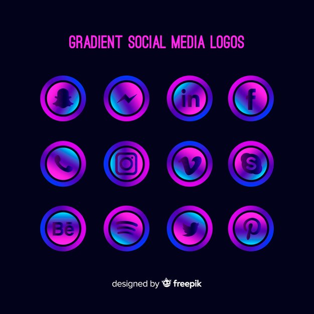 Colección de logos gradientes de redes sociales