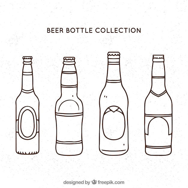 Vector gratuito colección de logos hechos a mano de cerveza