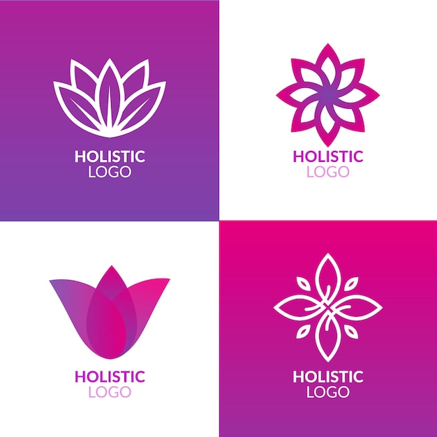 Vector gratuito colección de logos holísticos degradados