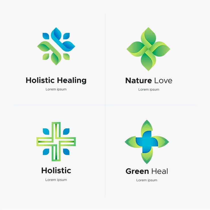 Vector gratuito colección de logos holísticos degradados