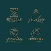 Vector gratuito colección de logos de joyas planas lineales