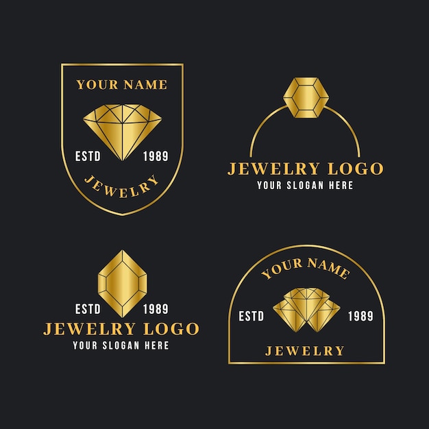 Colección de logos de joyería degradados