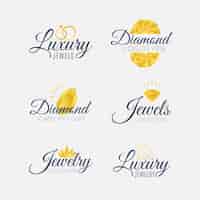 Vector gratuito colección de logos de joyería dorada degradada