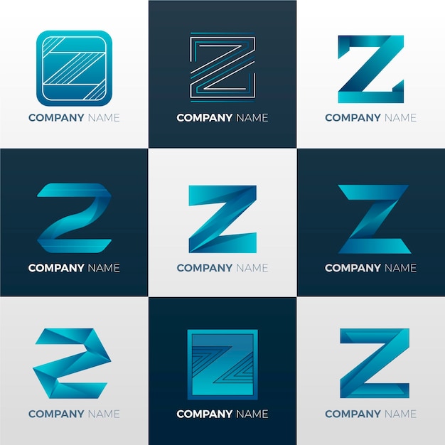 Colección de logos de letras degradado #z