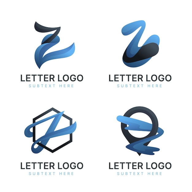 Vector gratuito colección de logos de letras degradado #z