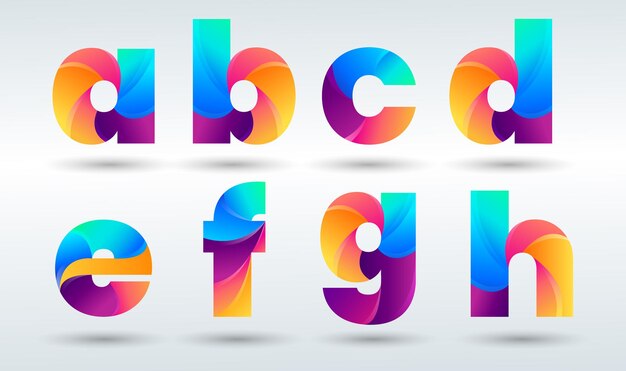 Colección de logos de letras degradados