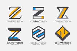 Vector gratuito colección de logos de letras planas #z