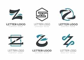 Vector gratuito colección de logos de letras planas #z