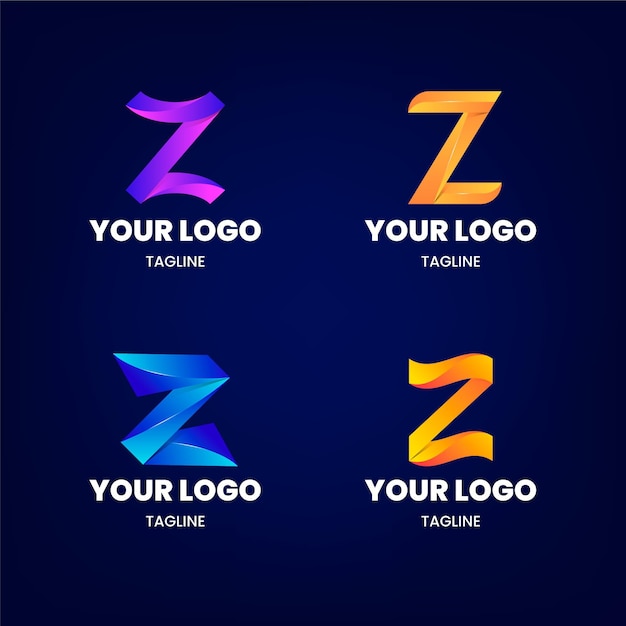 Vector gratuito colección de logos de letras z degradado