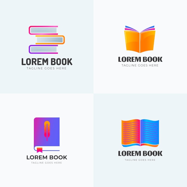 Colección de logos de libros degradados